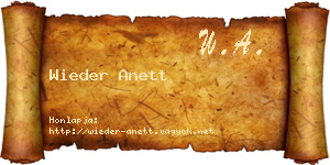 Wieder Anett névjegykártya